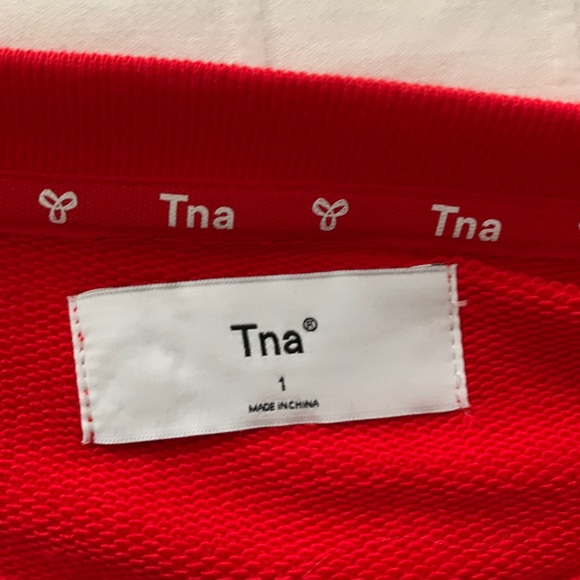 TNA Red Oversized crew Sweatshirt-SZ 1 - Picture 5 of 7